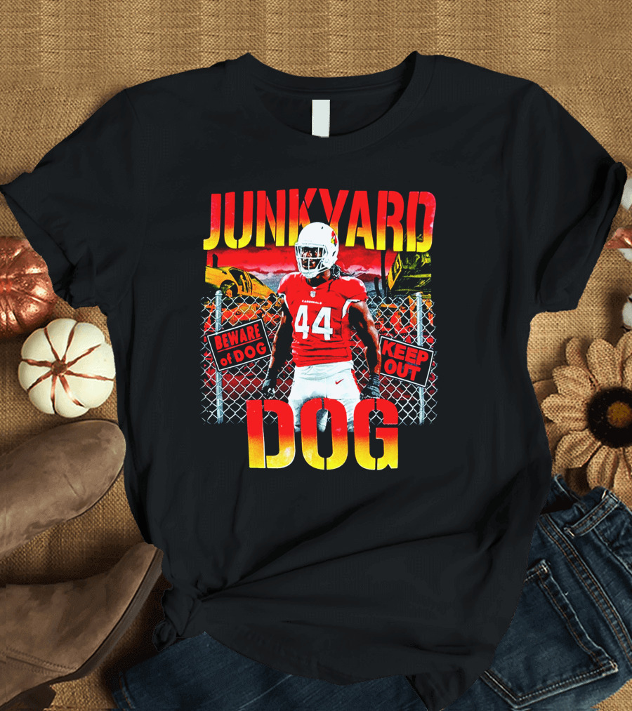 JunkYard Dog Beware Of Dog Keep Out 44 Football Player T-Shirt