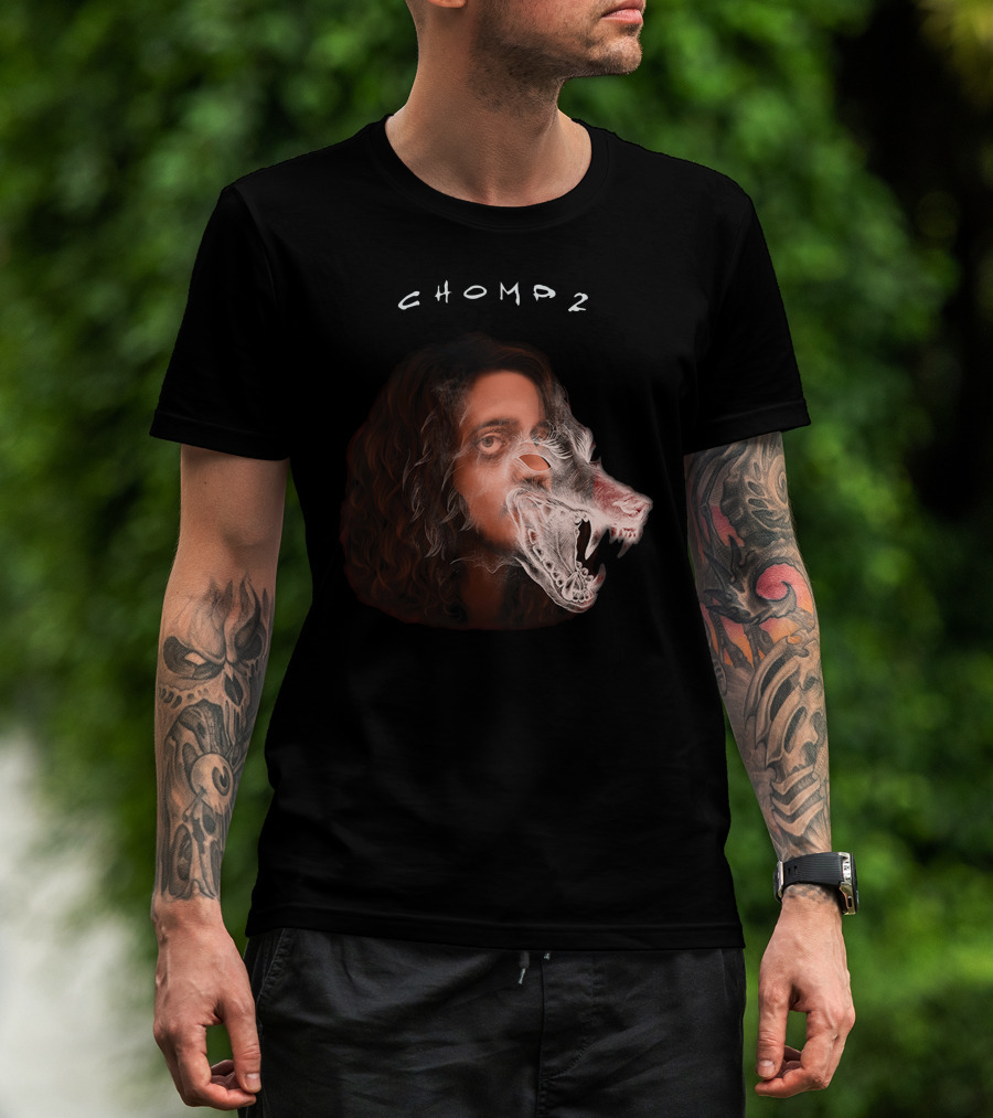 Russ Chomp 2 Smoke Wolf Face T-Shirt