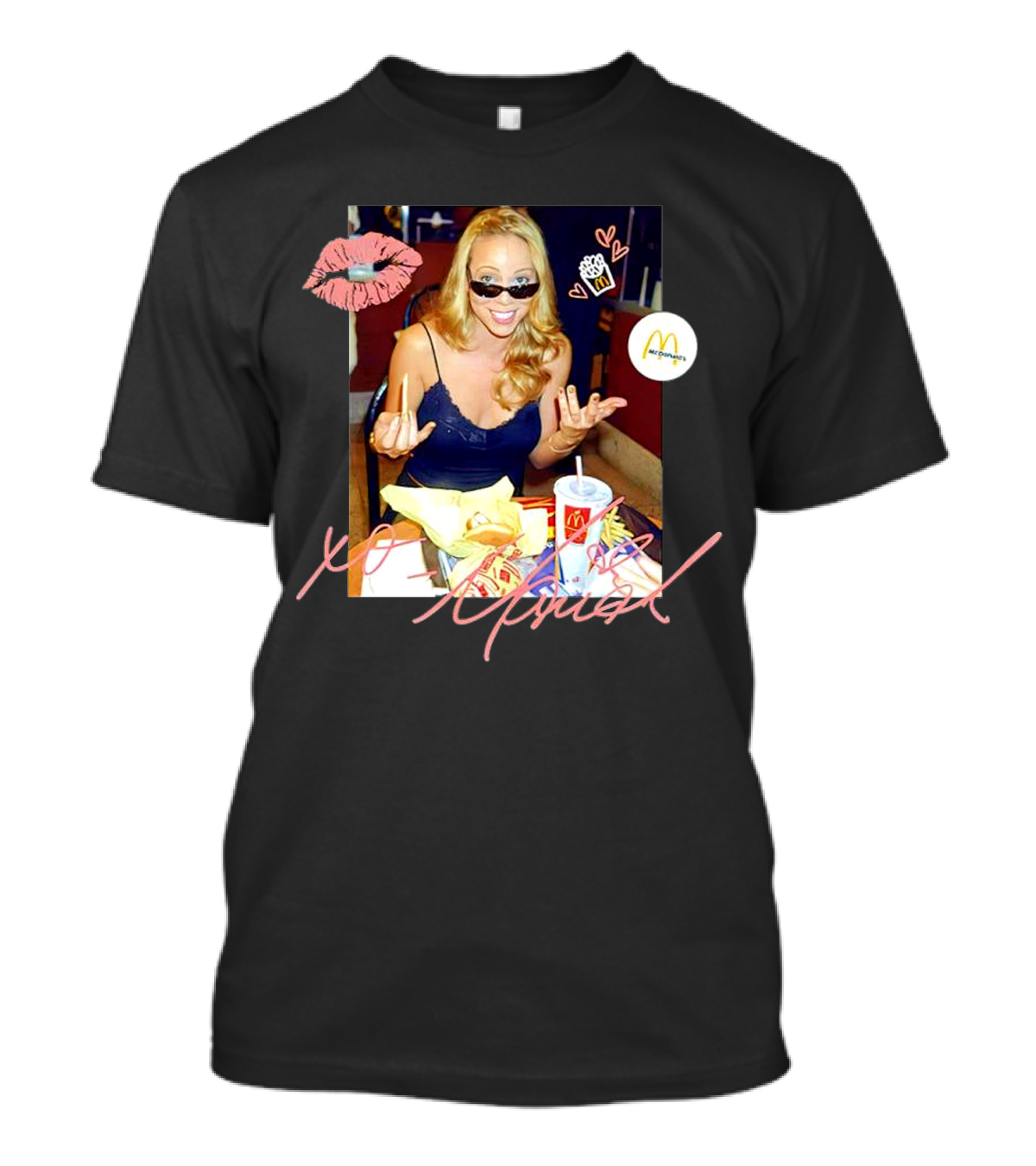 XO Mariah McDonald's Meal Lips Fries Cup T-Shirt