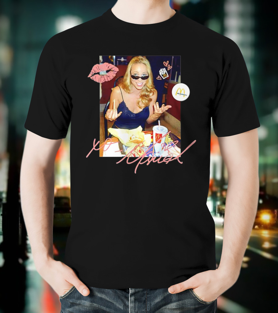 XO Mariah McDonald's Meal Lips Fries Cup T-Shirt