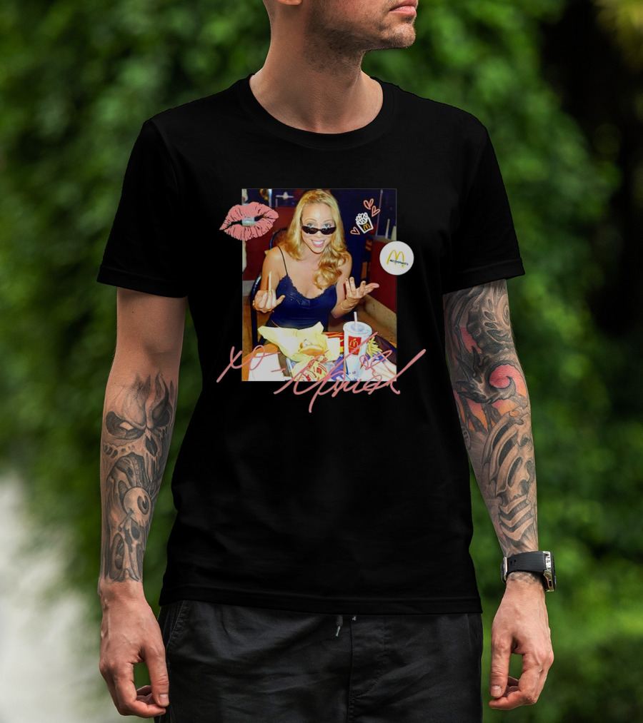 XO Mariah McDonald's Meal Lips Fries Cup T-Shirt