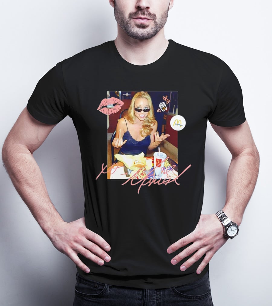 XO Mariah McDonald's Meal Lips Fries Cup T-Shirt