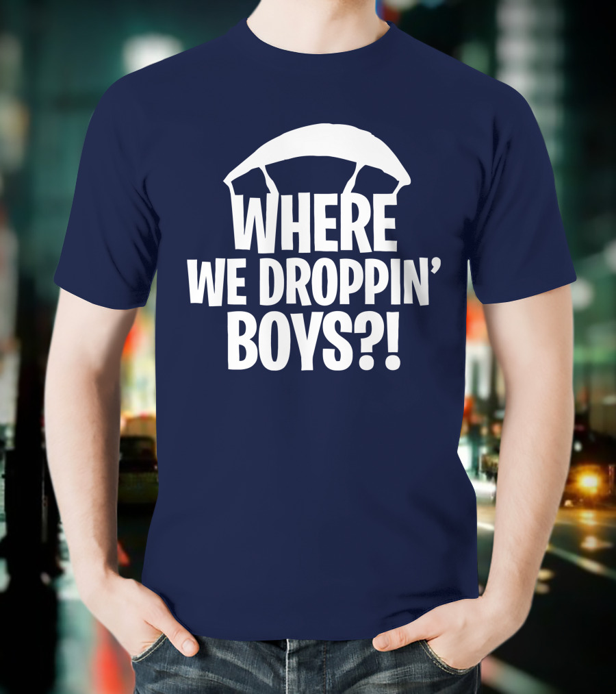 Go All Out Adult Where We Droppin' Boys Parachute T-Shirt