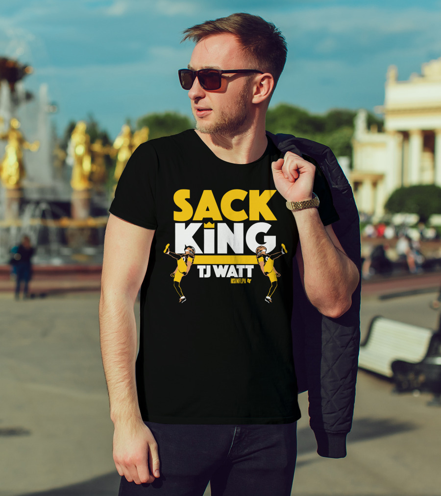 Sack King TJ Watt NFLPA Black And Gold T-Shirt