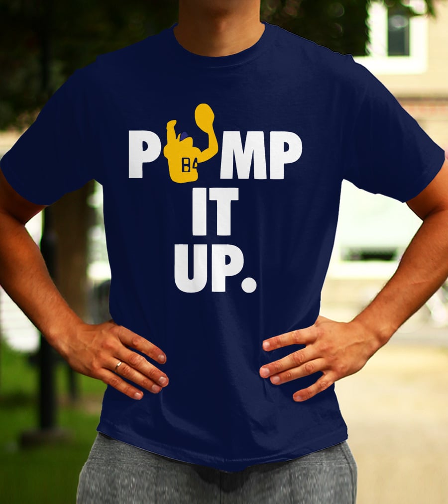 Pump It Up Blue B4 Ninety Football Gesture T-Shirt
