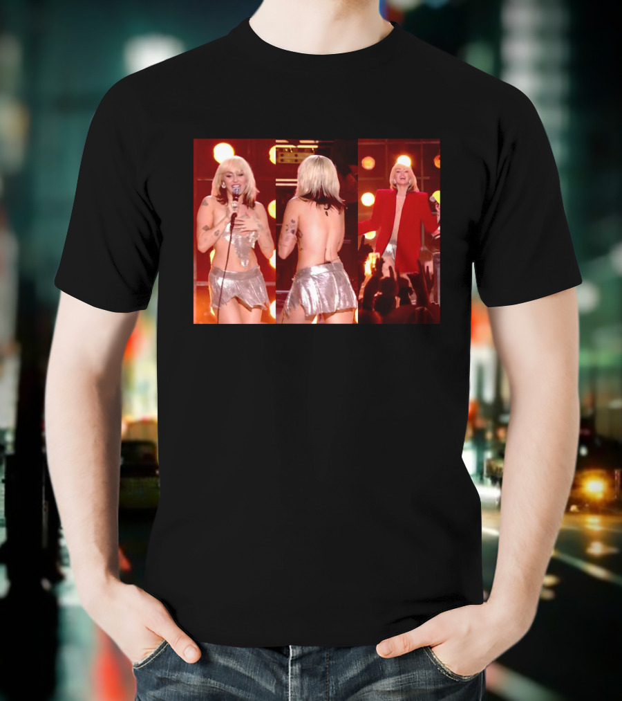 Miley Cyrus Silver Outfit Performance T-Shirt