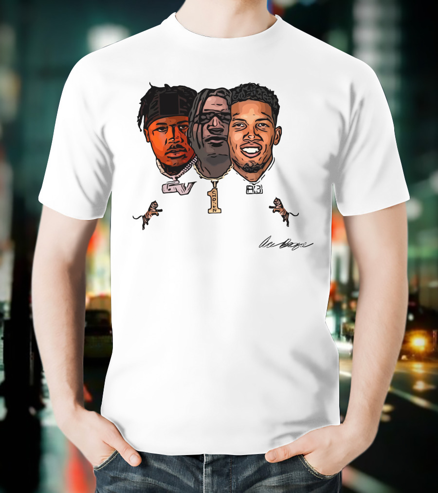 Joe Burrow Tres Amigos GV 1 AB Tiger Faces T-Shirt