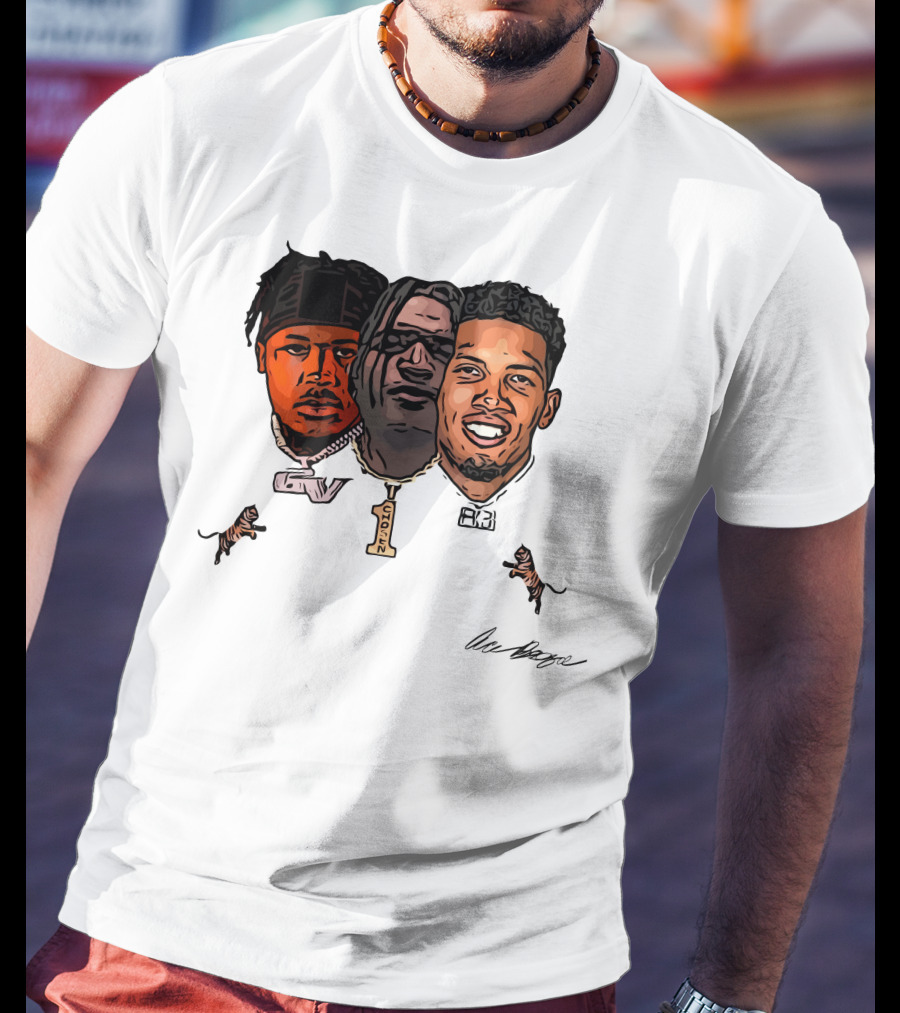 Joe Burrow Tres Amigos GV 1 AB Tiger Faces T-Shirt