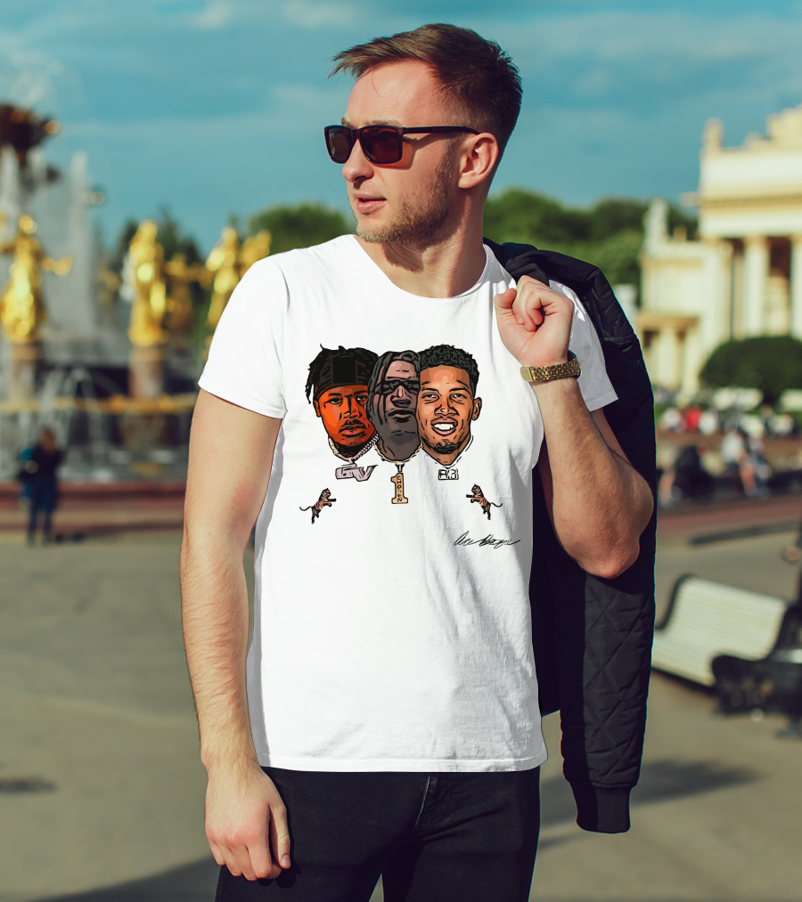 Joe Burrow Ja'Marr Chase Tee Higgins Tyler Boyd Bengals Football Faces And Chains T-Shirt