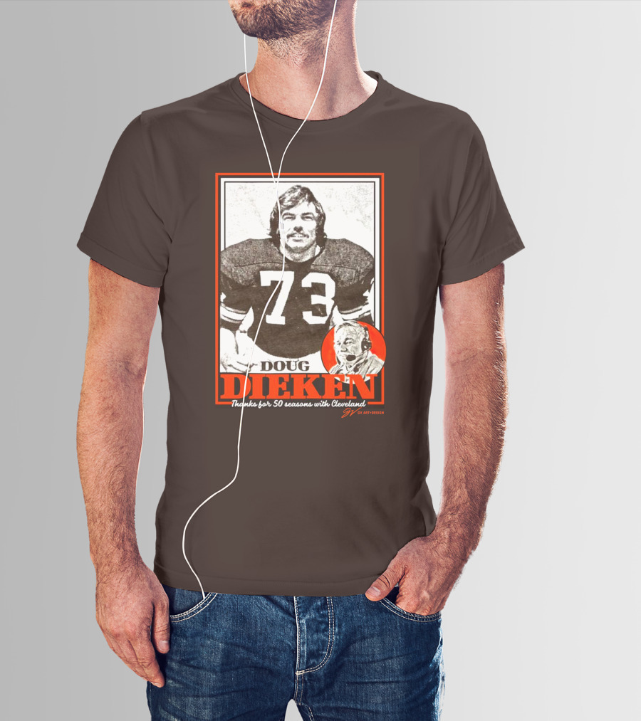 Doug Dieken 50 Seasons With Cleveland Football Number 73 Honors T-Shirt