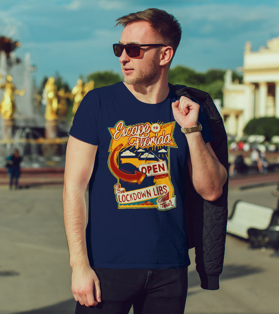 Escape To Florida Open Lockdown Libs Tour T-Shirt
