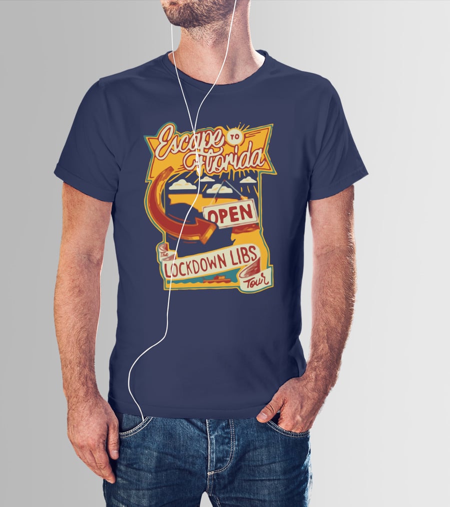 Escape To Florida Open Lockdown Libs Tour T-Shirt