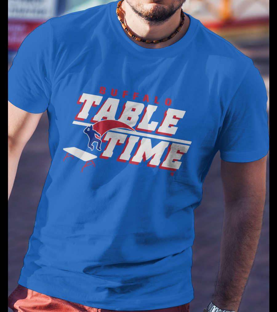 Buffalo Bills Table Time Jumping Through Folding Table T-Shirt