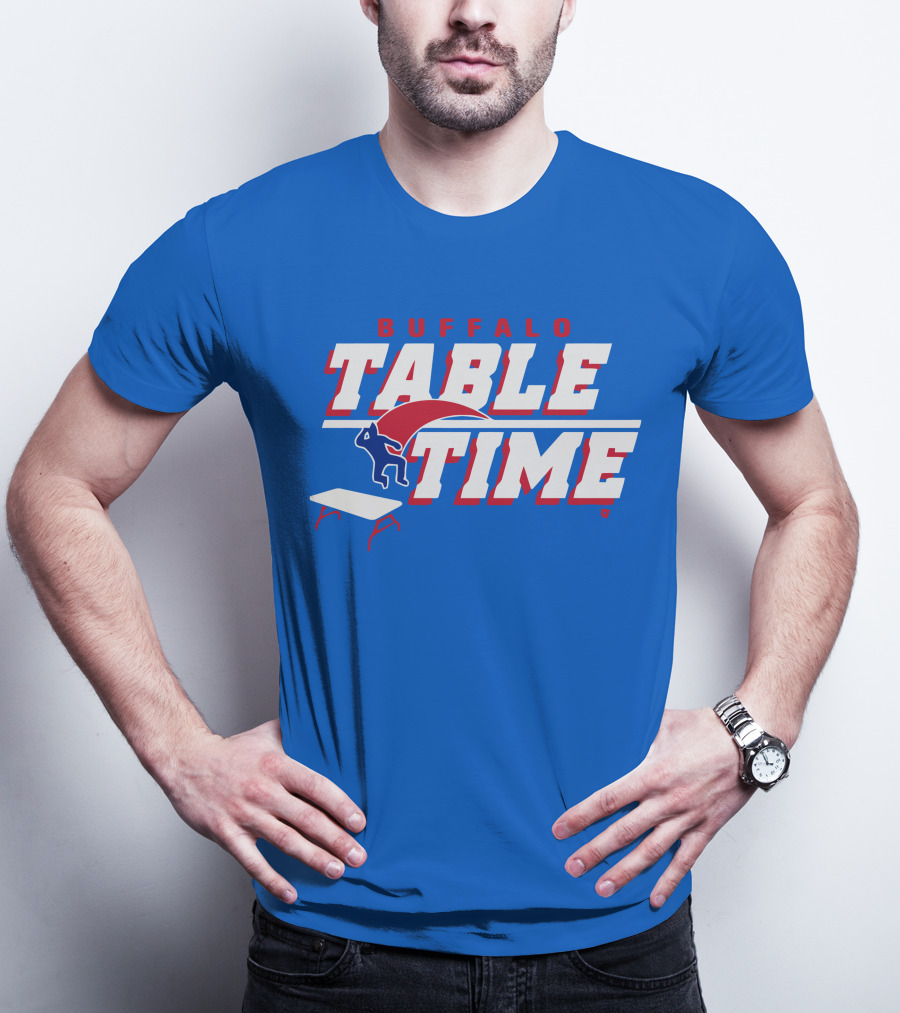 Buffalo Bills Table Time Jumping Through Folding Table T-Shirt