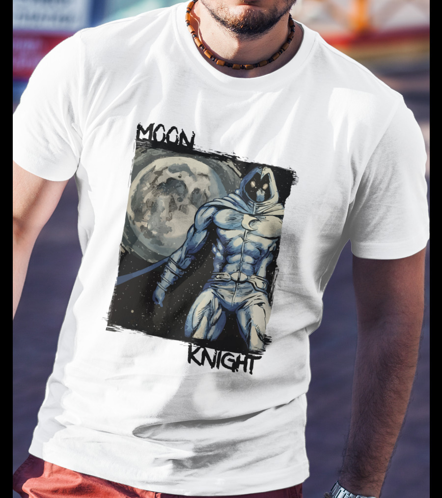 Moon Knight Marc Spector Hero With Full Moon Background T-Shirt