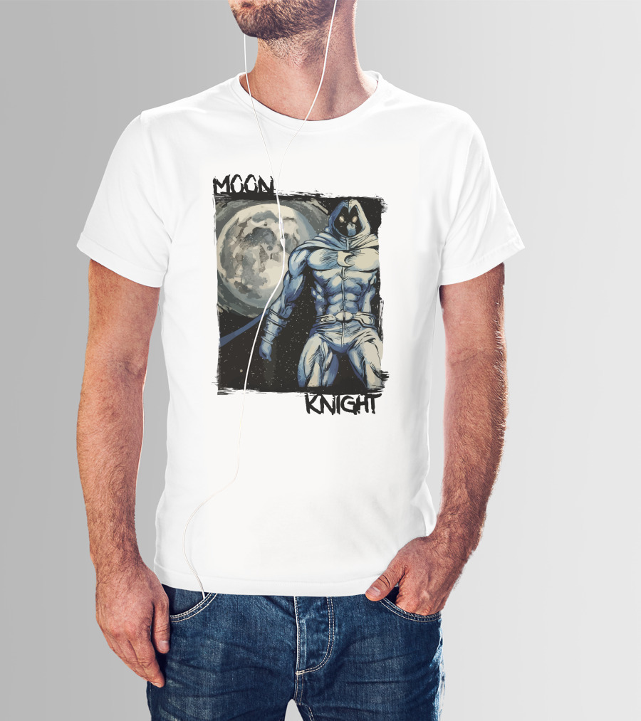 Moon Knight Marc Spector Hero With Full Moon Background T-Shirt