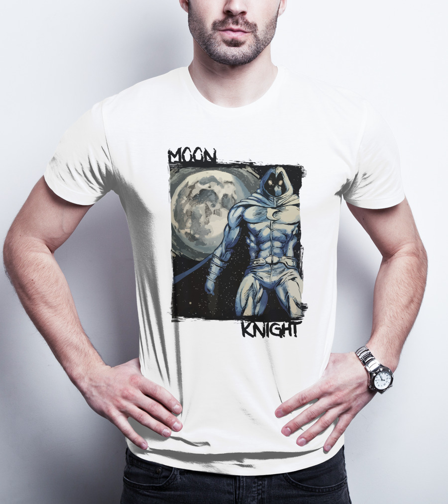 Moon Knight Marc Spector Hero With Full Moon Background T-Shirt