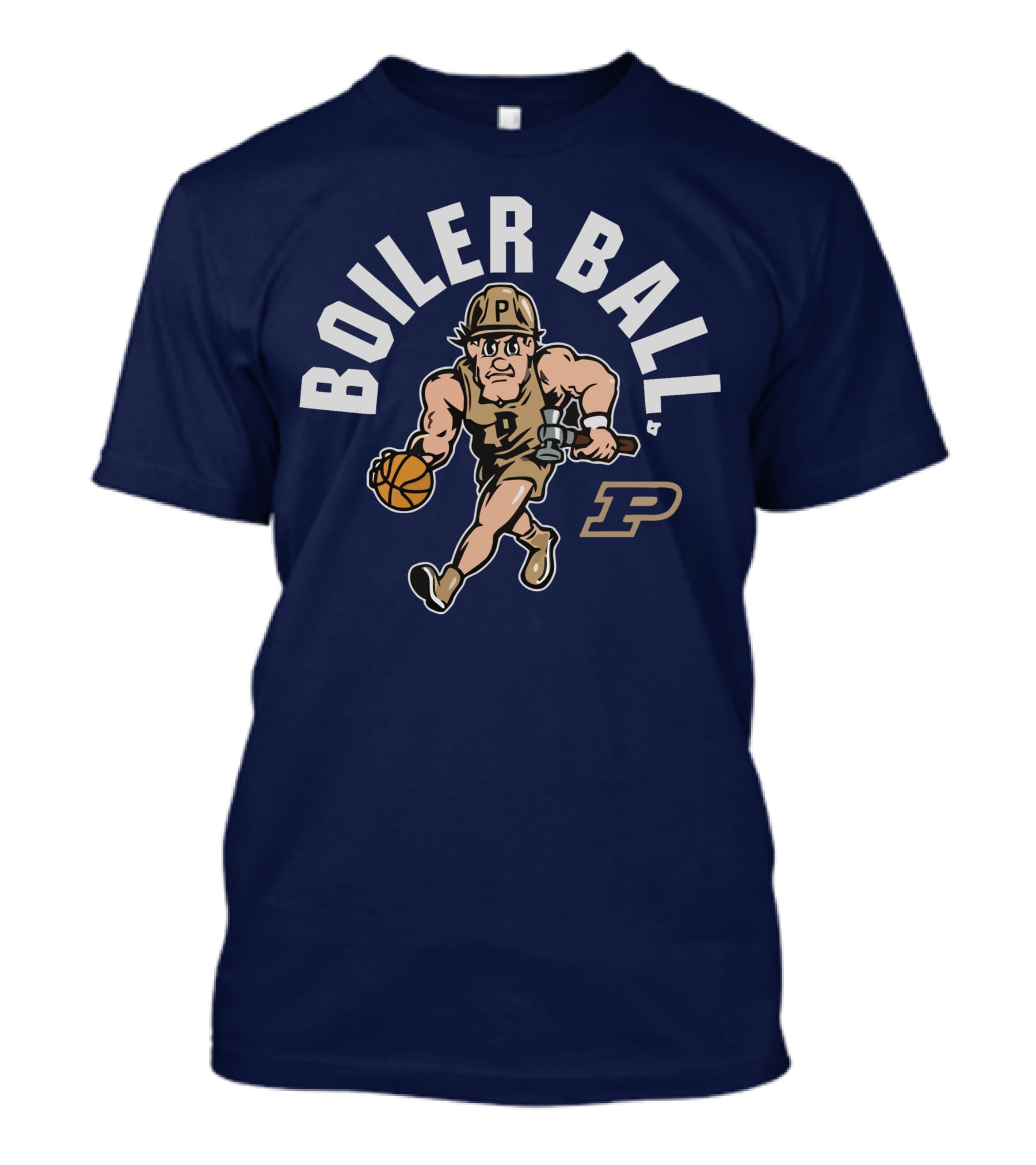 Purdue Boiler Ball Mascot Dribbling Basketball T-Shirt