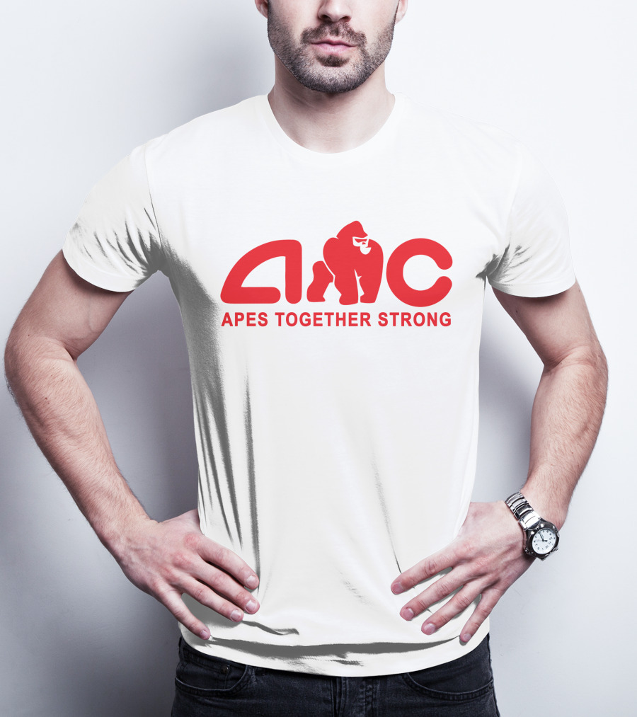 AMC Apes Together Strong Logo With Red Gorilla T-Shirt