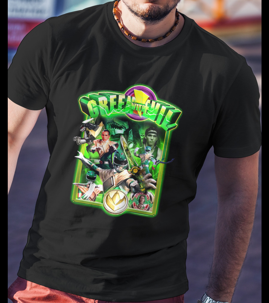 Green With Evil Mighty Morphin Power Rangers Villainous Green Ranger Adventure T-Shirt
