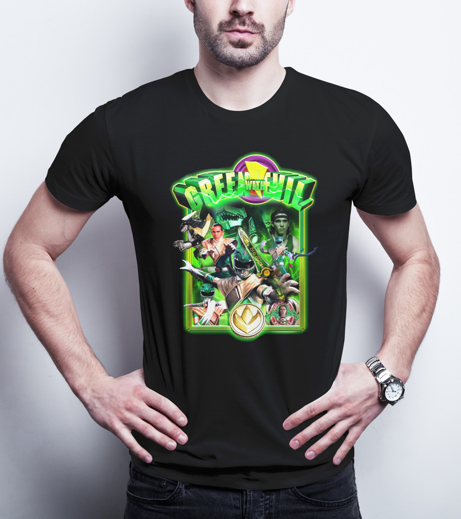 Green With Evil Mighty Morphin Power Rangers Villainous Green Ranger Adventure T-Shirt
