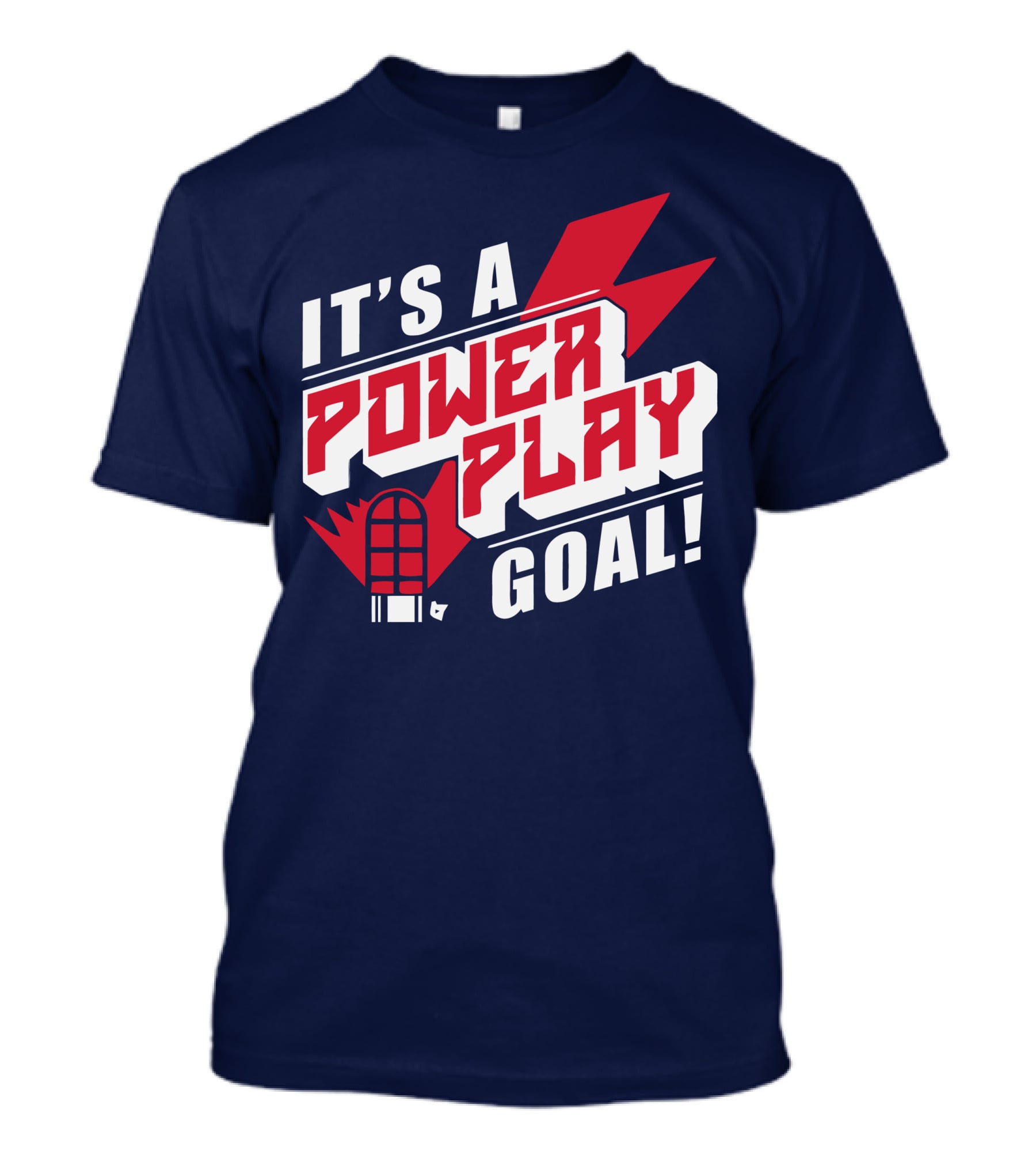IT'S A POWER PLAY GOAL Retro Hockey Net Lightning Bolt T-Shirt