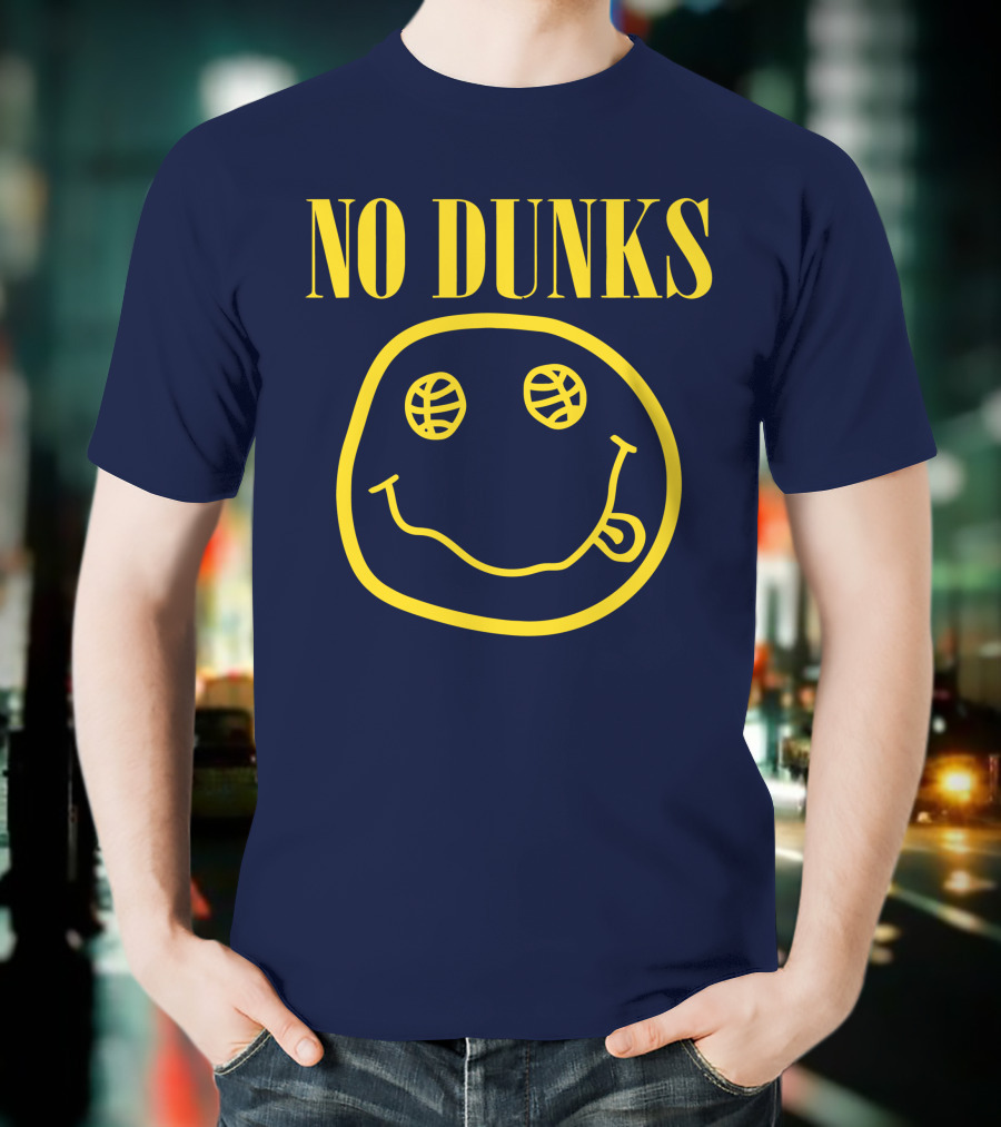 No Dunks Smiley Face Basketball Eyes T-Shirt