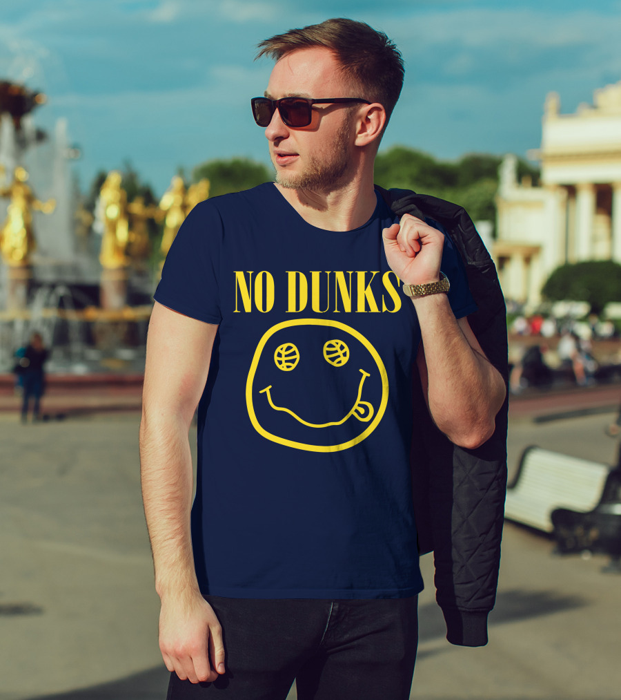 No Dunks Smiley Face Basketball Eyes T-Shirt