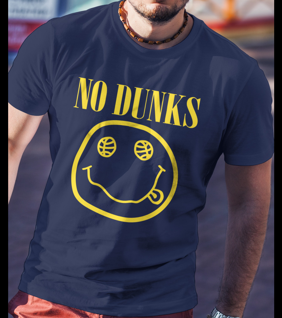 No Dunks Smiley Face Basketball Eyes T-Shirt