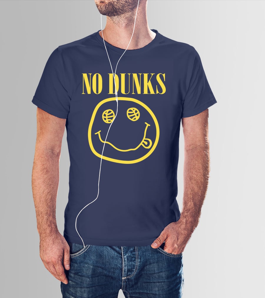 No Dunks Smiley Face Basketball Eyes T-Shirt