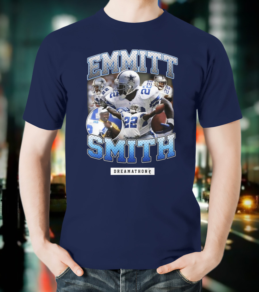 Emmitt Smith Dreamathon Dallas Cowboys Collage T-Shirt