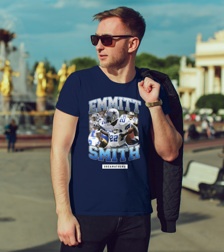 Emmitt Smith Dreamathon Dallas Cowboys Collage T-Shirt