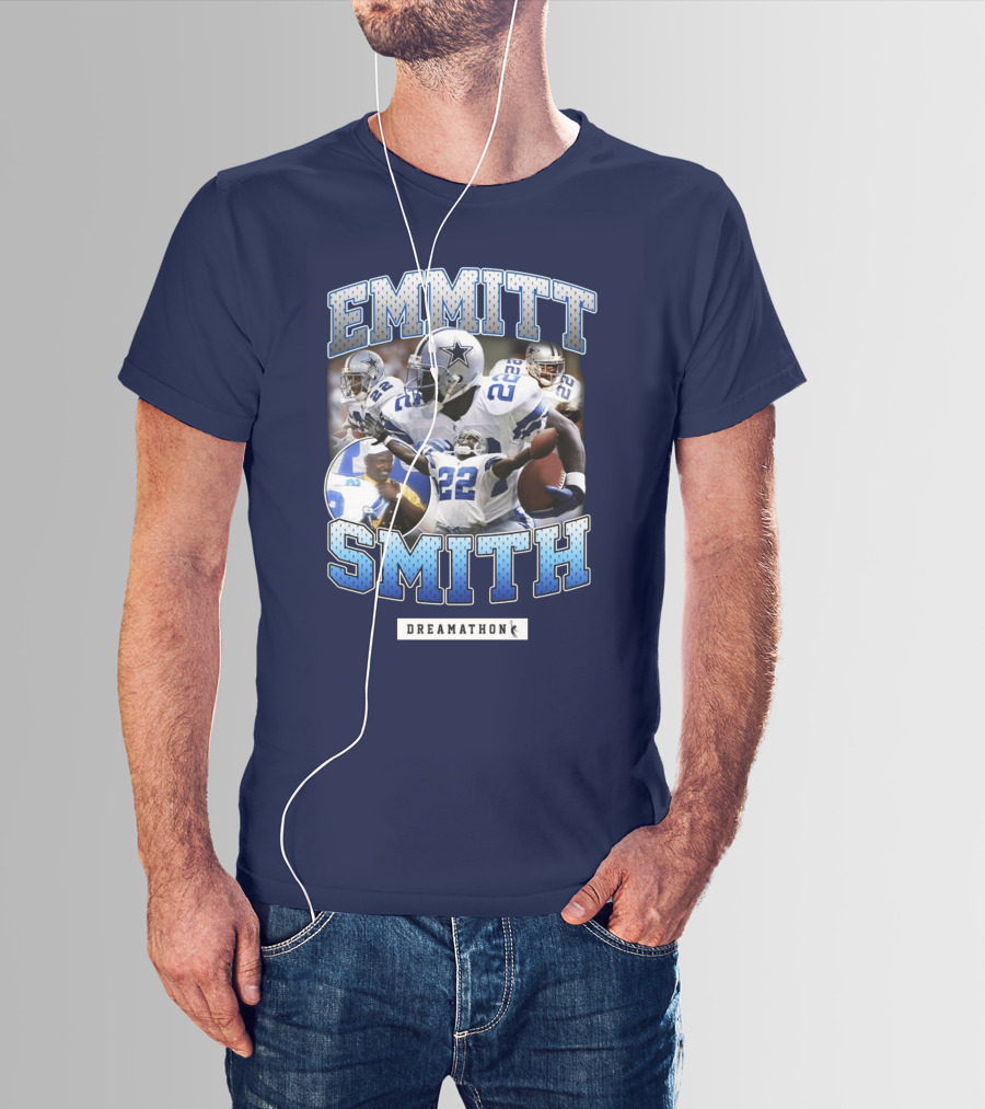 Emmitt Smith Dreamathon Dallas Cowboys Collage T-Shirt