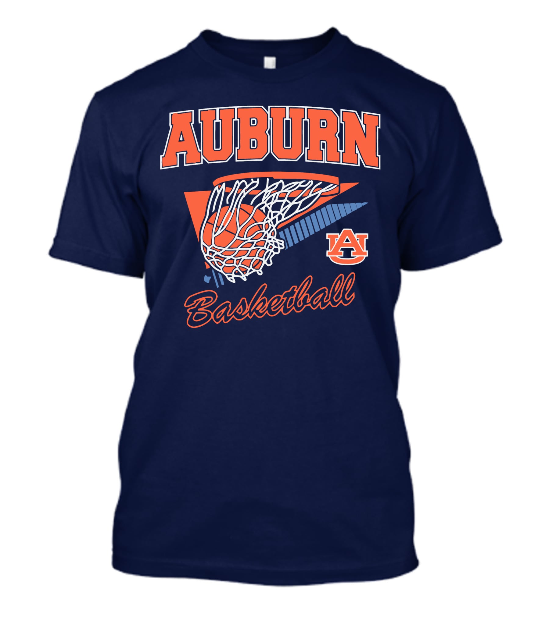 Auburn Basketball Retro Style Net And Ball T-Shirt