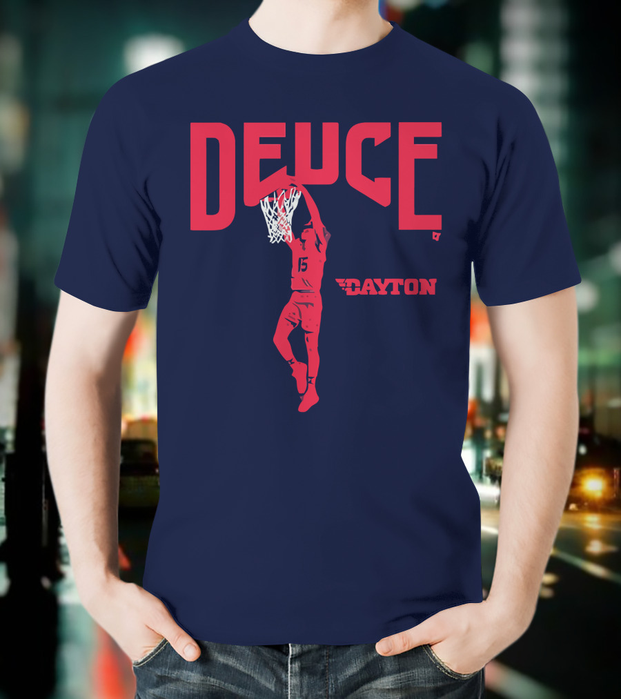 Dayton Basketball Deuce Daron Holmes II Dunking T-Shirt