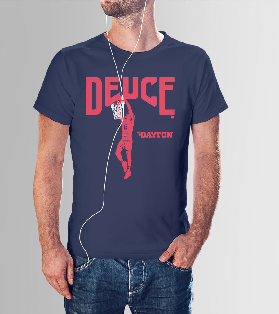 Dayton Basketball Deuce Daron Holmes II Dunking T-Shirt