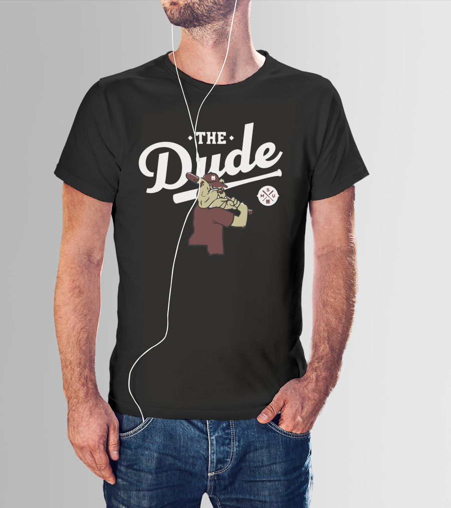 The Dude Mississippi State Bulldog With Baseball Bat MSU T-Shirt