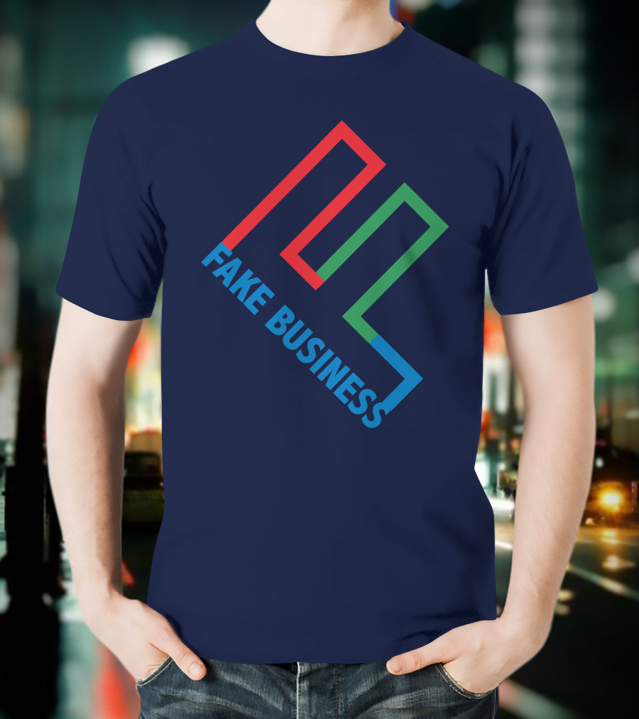 Fake Business Logo With Red Green Blue Lines T-Shirt