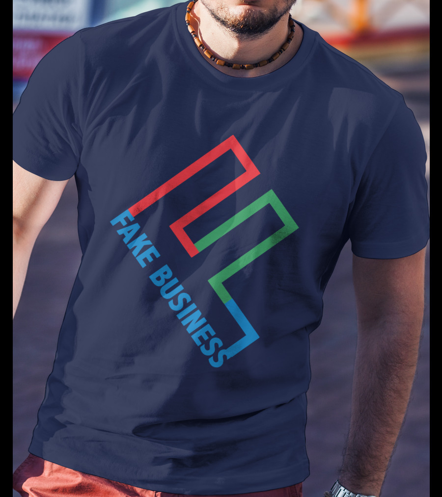 Fake Business Logo With Red Green Blue Lines T-Shirt