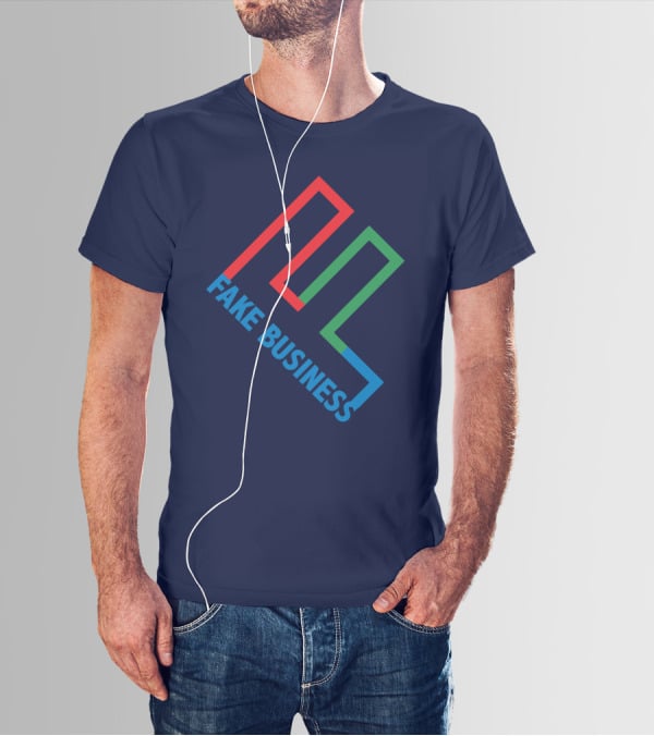 Fake Business Logo With Red Green Blue Lines T-Shirt