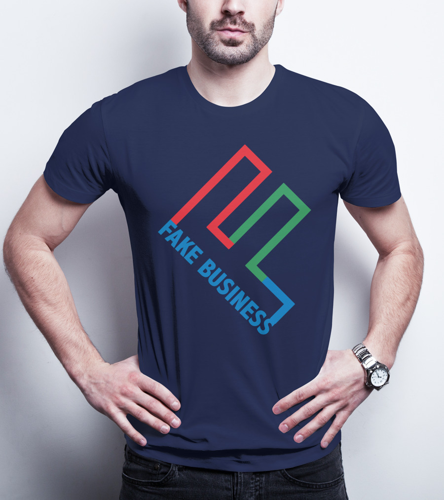 Fake Business Logo With Red Green Blue Lines T-Shirt