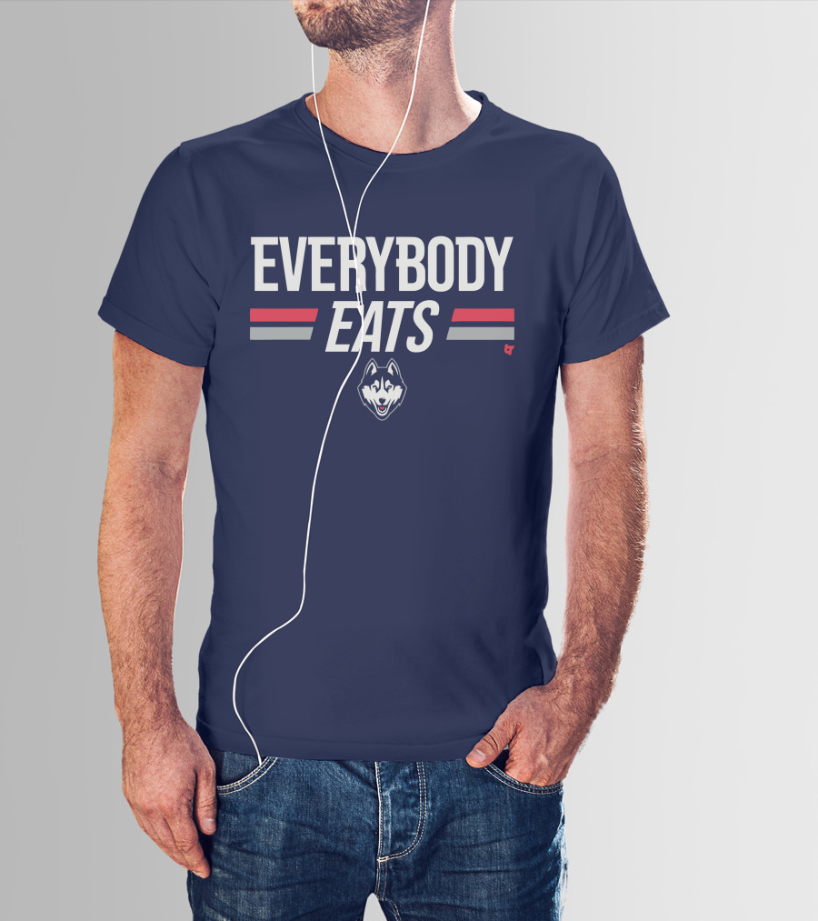 UConn Everybody Eats Husky Logo Navy Blue T-Shirt