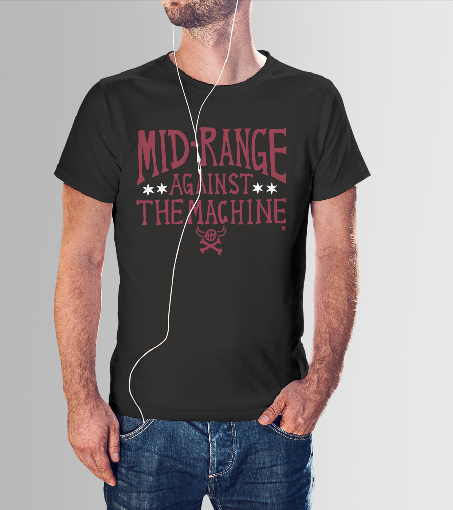 Mid-Range Against The Machine Chicago Basketball Stars And Skulls T-Shirt