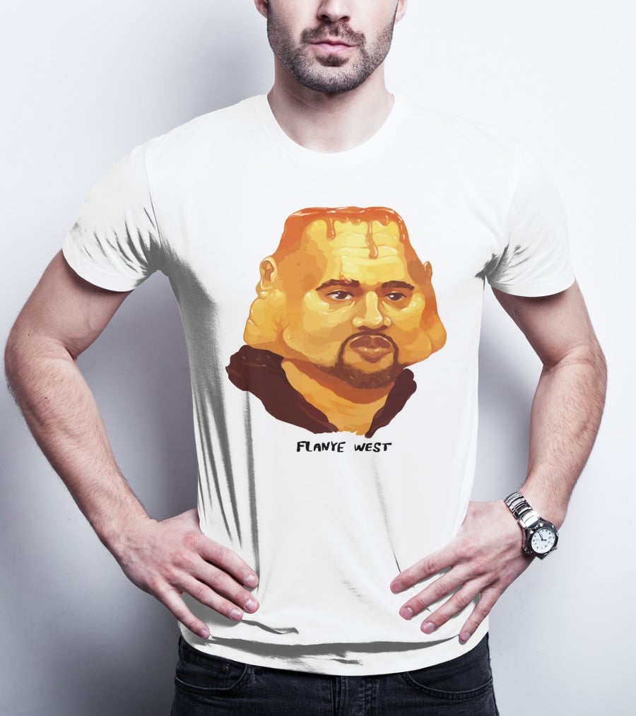 Flanye West Pancake Head Parody Caricature T-Shirt