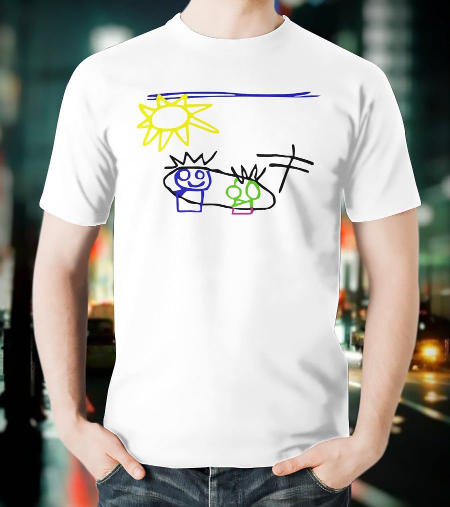 Russell Westbrook Son Childlike Drawing Sun And Figures T-Shirt