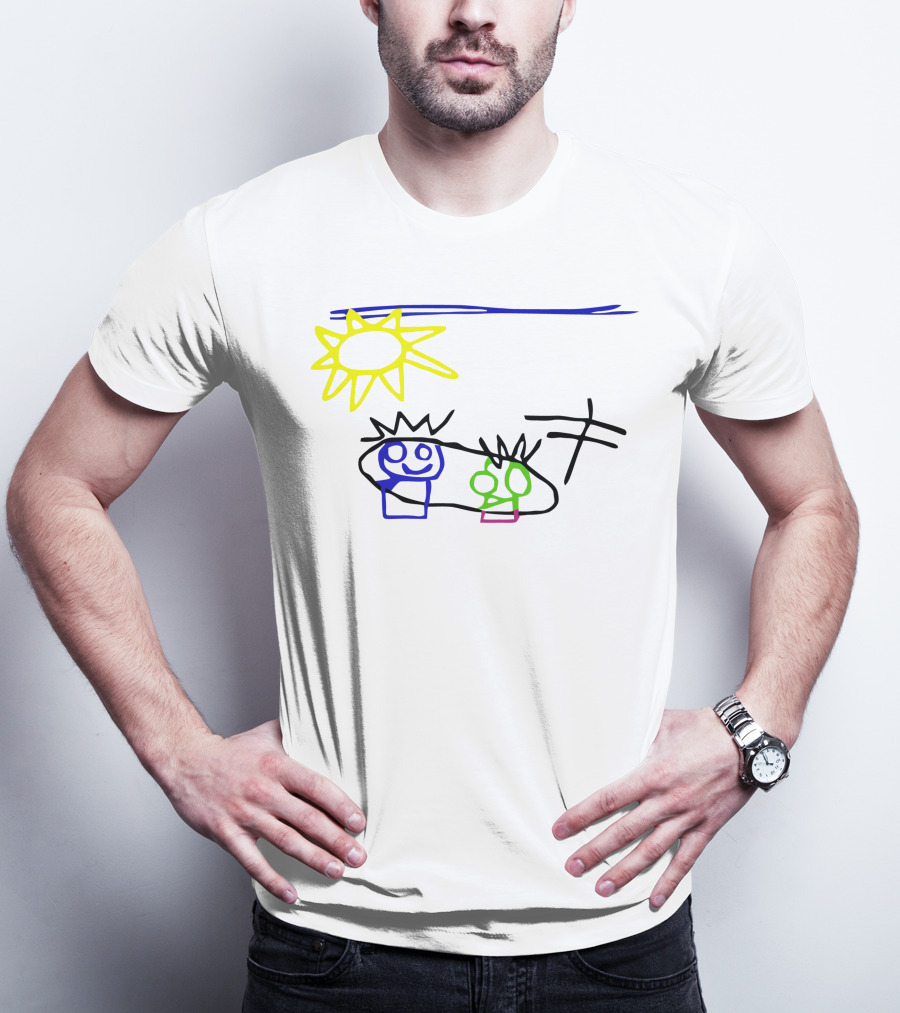 Russell Westbrook Son Childlike Drawing Sun And Figures T-Shirt