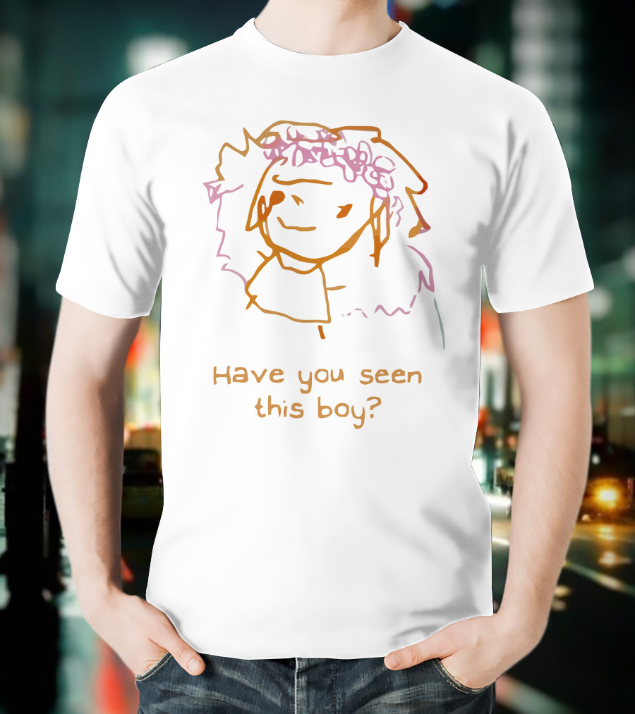 Have You Seen This Boy Floral Crown Sketch T-Shirt