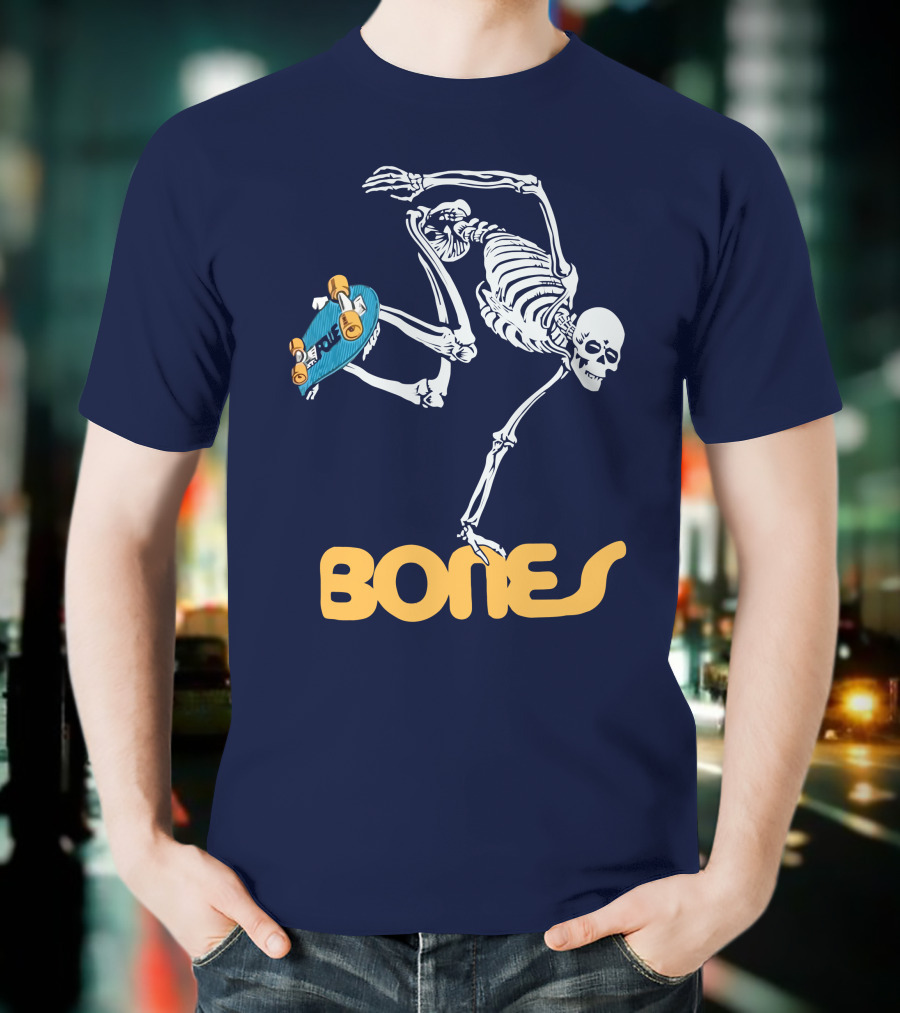 Bones Brigade Skeleton On Skateboard T-Shirt