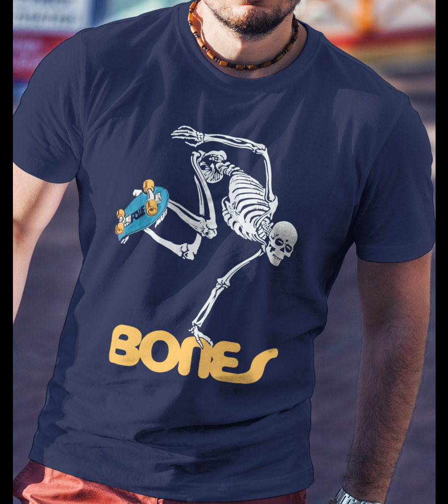 Bones Brigade Skeleton On Skateboard T-Shirt