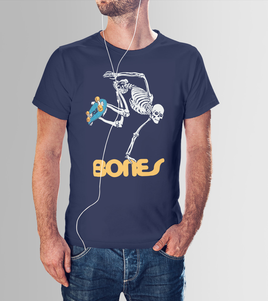 Bones Brigade Skeleton On Skateboard T-Shirt